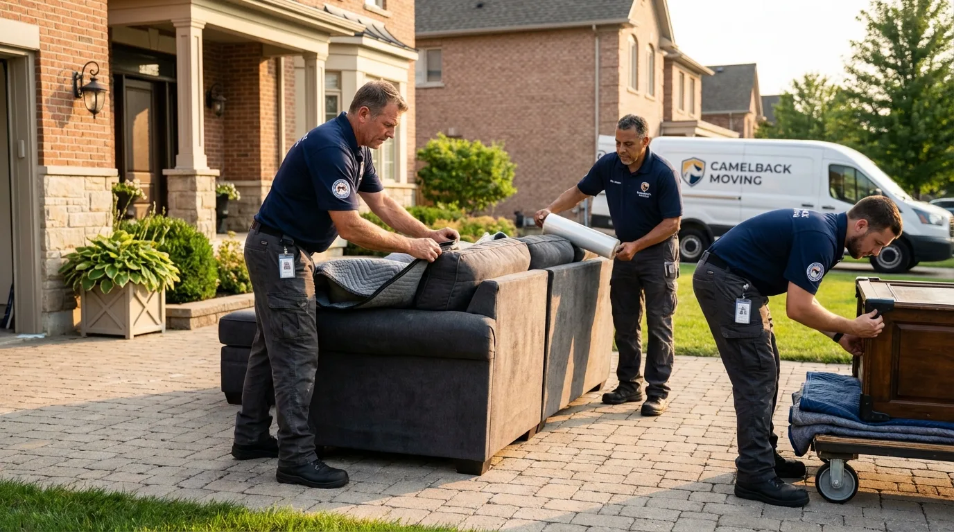 Large estate moving crew wrapping furniture in Cusseta, GA